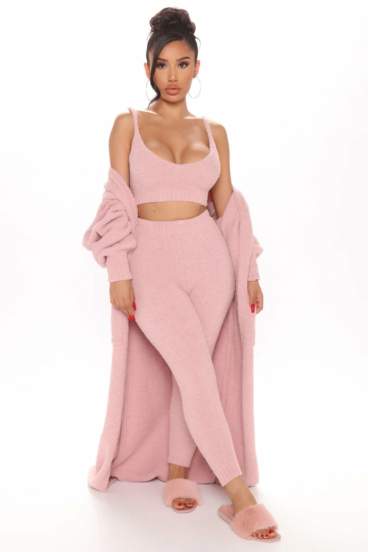 Fashion Nova Living In It 3 Piece Legging Set - Pink Legging Sets