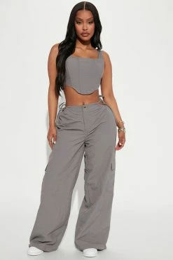 Fashion Nova Matching Separates Private Parties Corset - Charcoal