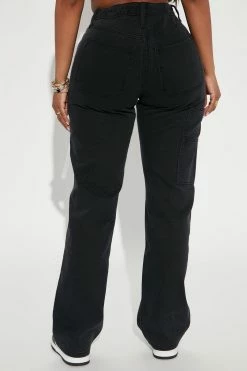 Fashion Nova Matching Separates Night After Night Carpenter Straight Leg Jeans - Black Wash