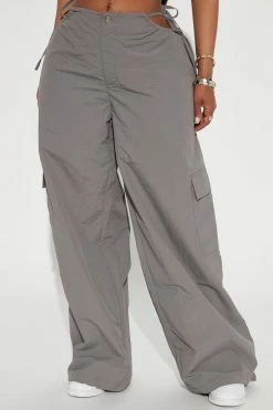 Fashion Nova Private Parties Parachute Pant - Charcoal Matching Separates