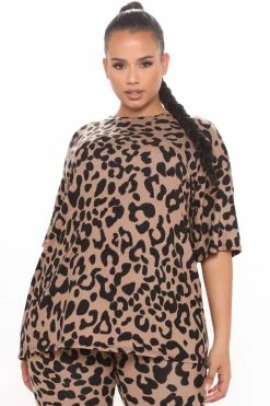 Fashion Nova Chelsea Leopard Legging Set - Brown/Combo