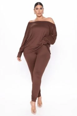 Fashion Nova Legging Sets Don't Get This Twisted Pant Set - Brown