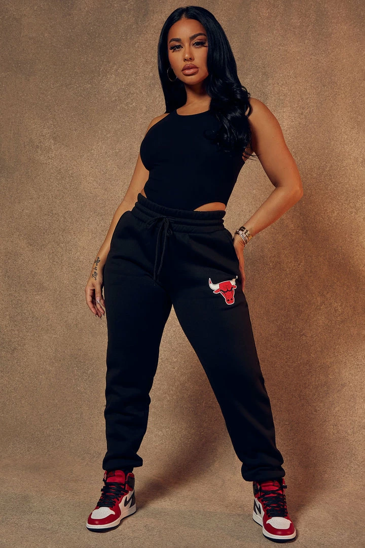 Fashion Nova Bulls Set Up Jogger - Black Matching Separates