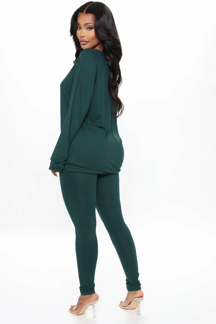 Fashion Nova Legging Sets Kick Back Legging Set - Hunter