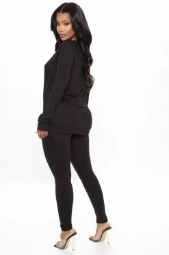 Fashion Nova Legging Sets Kick Back Legging Set - Black