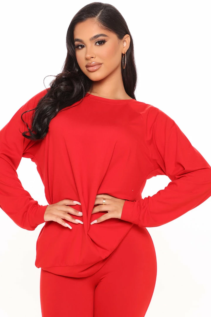 Fashion Nova Kick Back Legging Set - Red