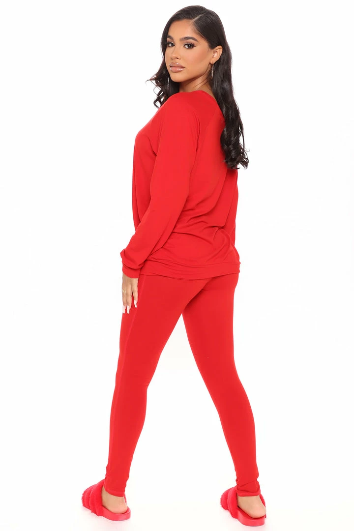Fashion Nova Kick Back Legging Set - Red