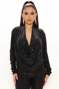 Fashion Nova All That Glitters Legging Set - Black