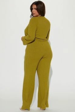 Fashion Nova Mckenna Pant Set - Green Wide Leg Sets
