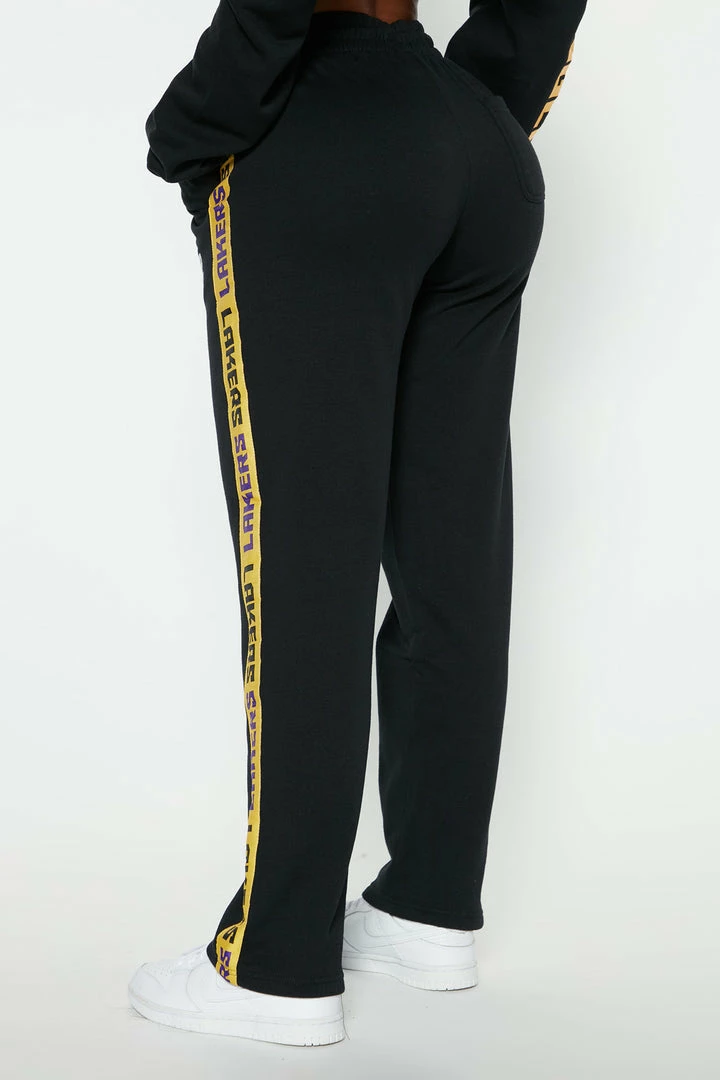 Fashion Nova Lakers Overtime Wide Leg Pant - Black