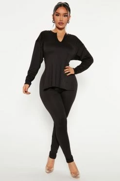 Fashion Nova Legging Sets Lets Chill Together Legging Set - Black