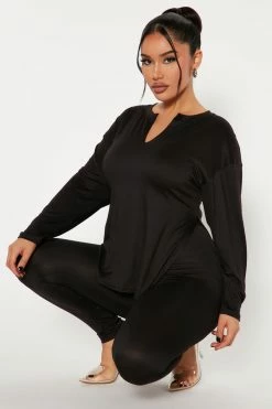 Fashion Nova Legging Sets Lets Chill Together Legging Set - Black