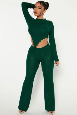 Fashion Nova Sweater Sets Kiana Sweater Pant Set - Hunter