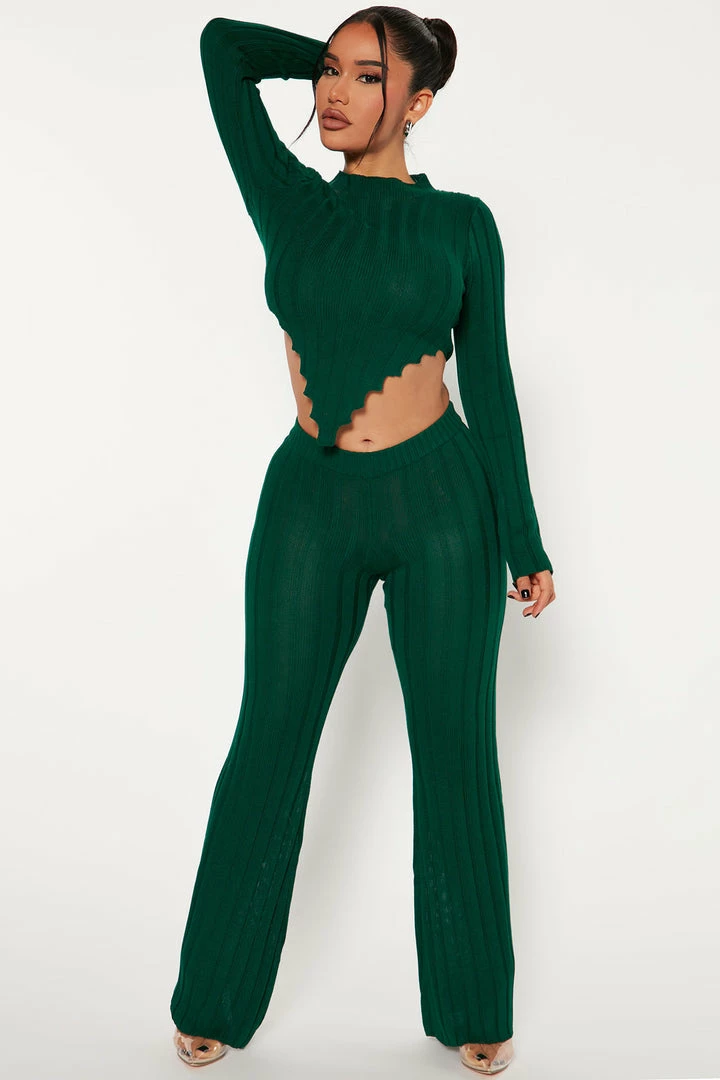 Fashion Nova Sweater Sets Kiana Sweater Pant Set - Hunter