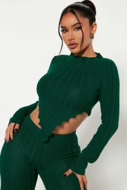 Fashion Nova Sweater Sets Kiana Sweater Pant Set - Hunter