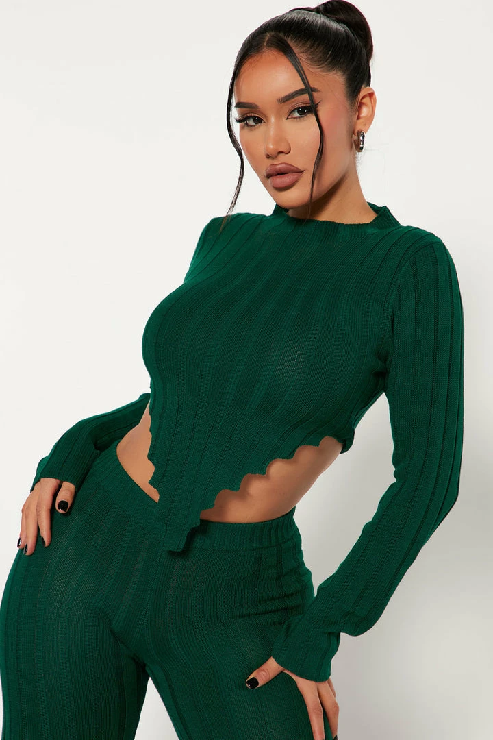 Fashion Nova Sweater Sets Kiana Sweater Pant Set - Hunter