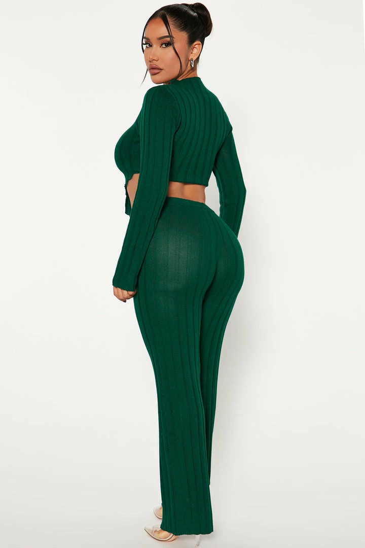 Fashion Nova Sweater Sets Kiana Sweater Pant Set - Hunter