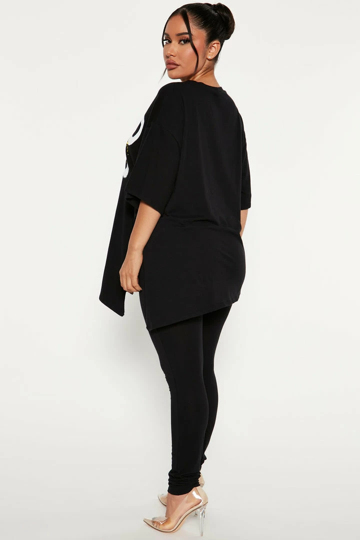 Fashion Nova Legging Sets Good Vibes Legging Set - Black