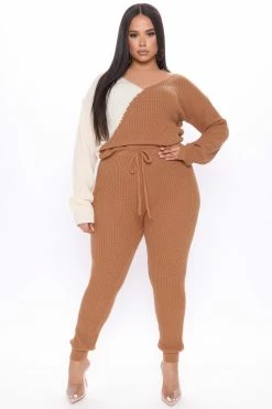 Fashion Nova Legging Sets You're The One Sweater Legging Set - Taupe/combo