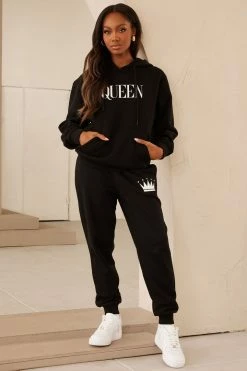 Fashion Nova Family Goals Women's Queen Jogger - Black Matching Separates