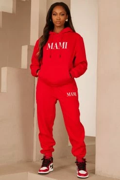Fashion Nova Family Goals Women's Mami Jogger - Red Matching Separates