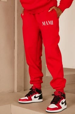 Fashion Nova Family Goals Women's Mami Jogger - Red Matching Separates