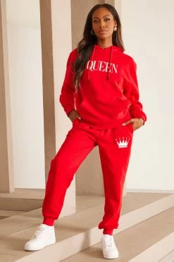 Fashion Nova Family Goals Women's Queen Jogger - Red Matching Separates