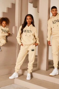 Fashion Nova Matching Separates Family Goals Women's Queen Hoodie - Tan