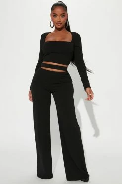Fashion Nova Blame Me Pant Set - Black