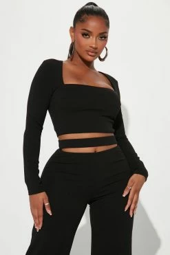 Fashion Nova Blame Me Pant Set - Black
