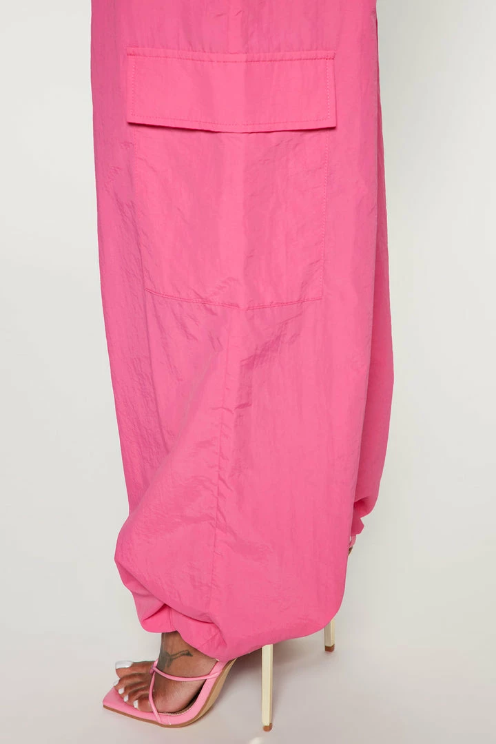 Fashion Nova Private Parties Parachute Pant - Fuchsia