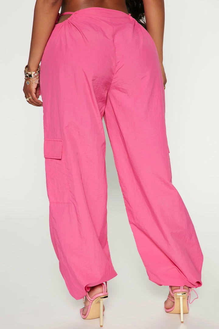 Fashion Nova Private Parties Parachute Pant - Fuchsia