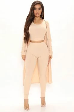 Fashion Nova Legging Sets Nori 3 Piece Legging Set - Khaki