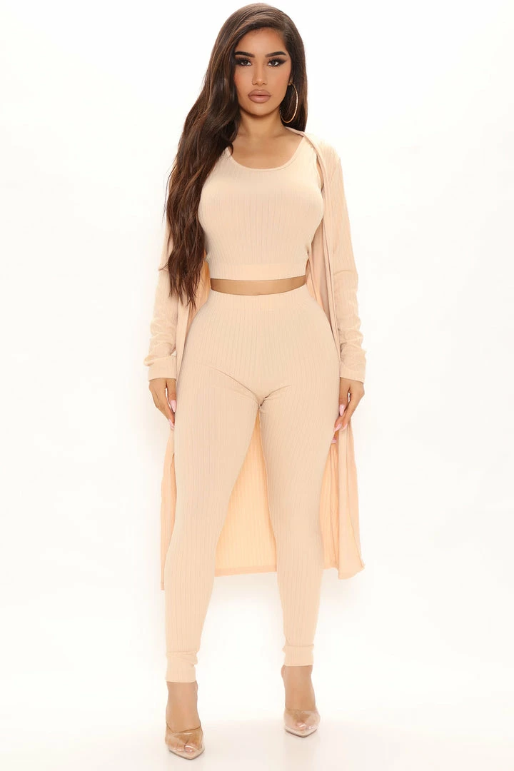 Fashion Nova Legging Sets Nori 3 Piece Legging Set - Khaki