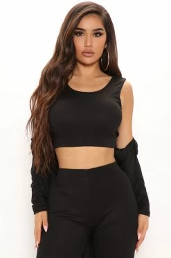 Fashion Nova Nori 3 Piece Legging Set - Black