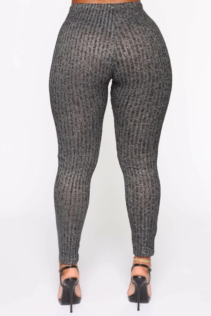 Fashion Nova Legging Sets Feeling The Chill Sweater Set - Charcoal