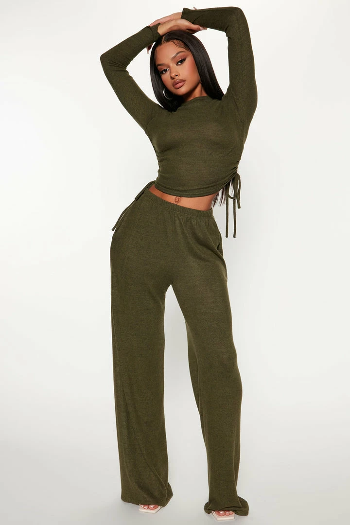 Fashion Nova Wide Leg Sets Harley Hacci Pant Set - Olive