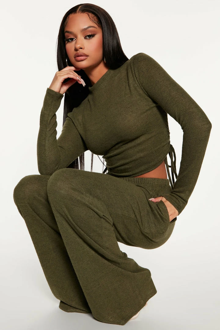 Fashion Nova Wide Leg Sets Harley Hacci Pant Set - Olive