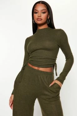 Fashion Nova Wide Leg Sets Harley Hacci Pant Set - Olive