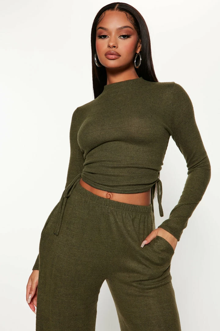 Fashion Nova Wide Leg Sets Harley Hacci Pant Set - Olive