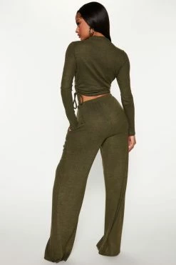 Fashion Nova Wide Leg Sets Harley Hacci Pant Set - Olive