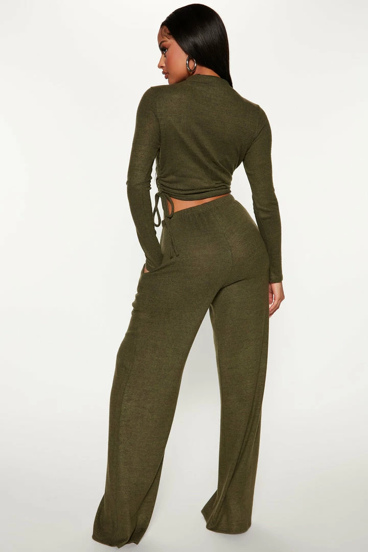 Fashion Nova Wide Leg Sets Harley Hacci Pant Set - Olive