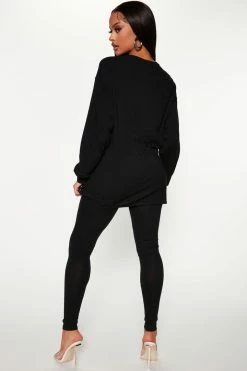 Fashion Nova Legging Sets Keep Smiling Legging Set - Black