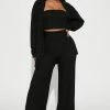 Fashion Nova Brielle 3 Piece Pant Set - Black