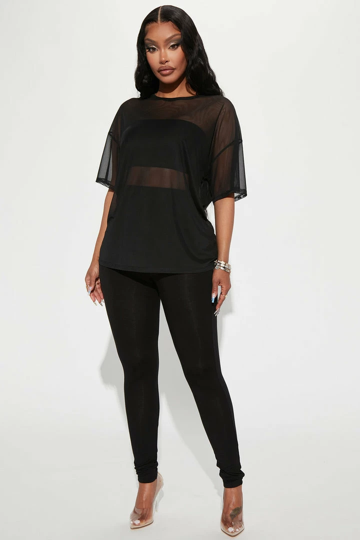 Fashion Nova Legging Sets Nice And Clear 3 Piece Legging Set - Black