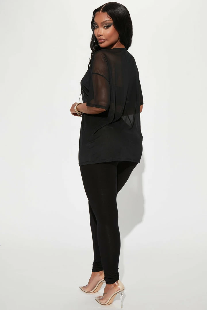 Fashion Nova Legging Sets Nice And Clear 3 Piece Legging Set - Black