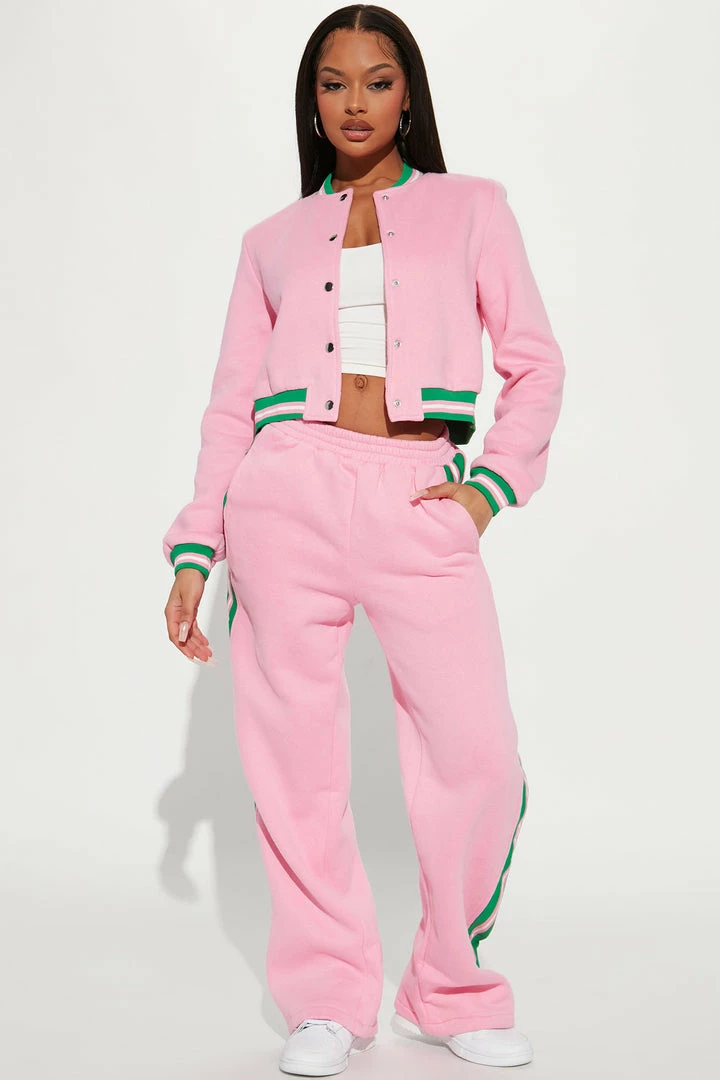 Fashion Nova Just Too Chill Pant Set - Pink