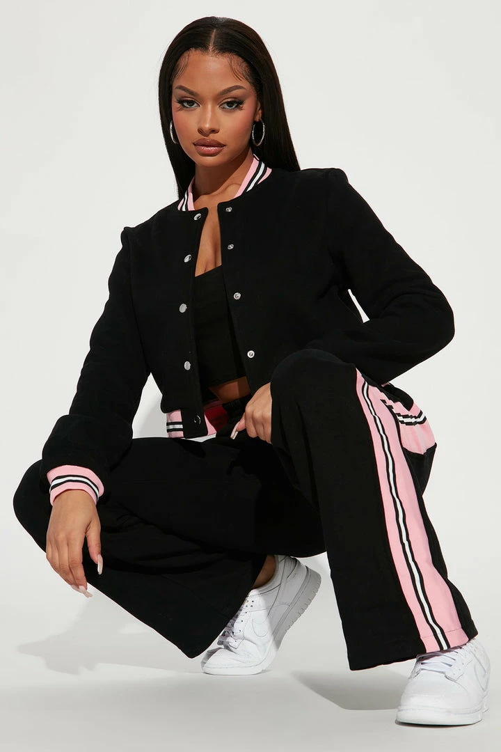 Fashion Nova Just Too Chill Pant Set - Black Wide Leg Sets