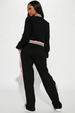 Fashion Nova Just Too Chill Pant Set - Black Wide Leg Sets