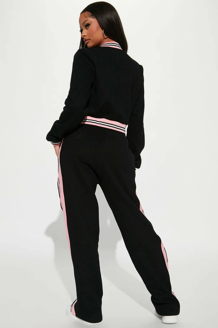 Fashion Nova Just Too Chill Pant Set - Black Wide Leg Sets